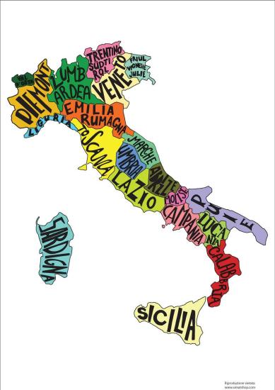 Cartina Italiana Adesiva per Camper Mappa Italia