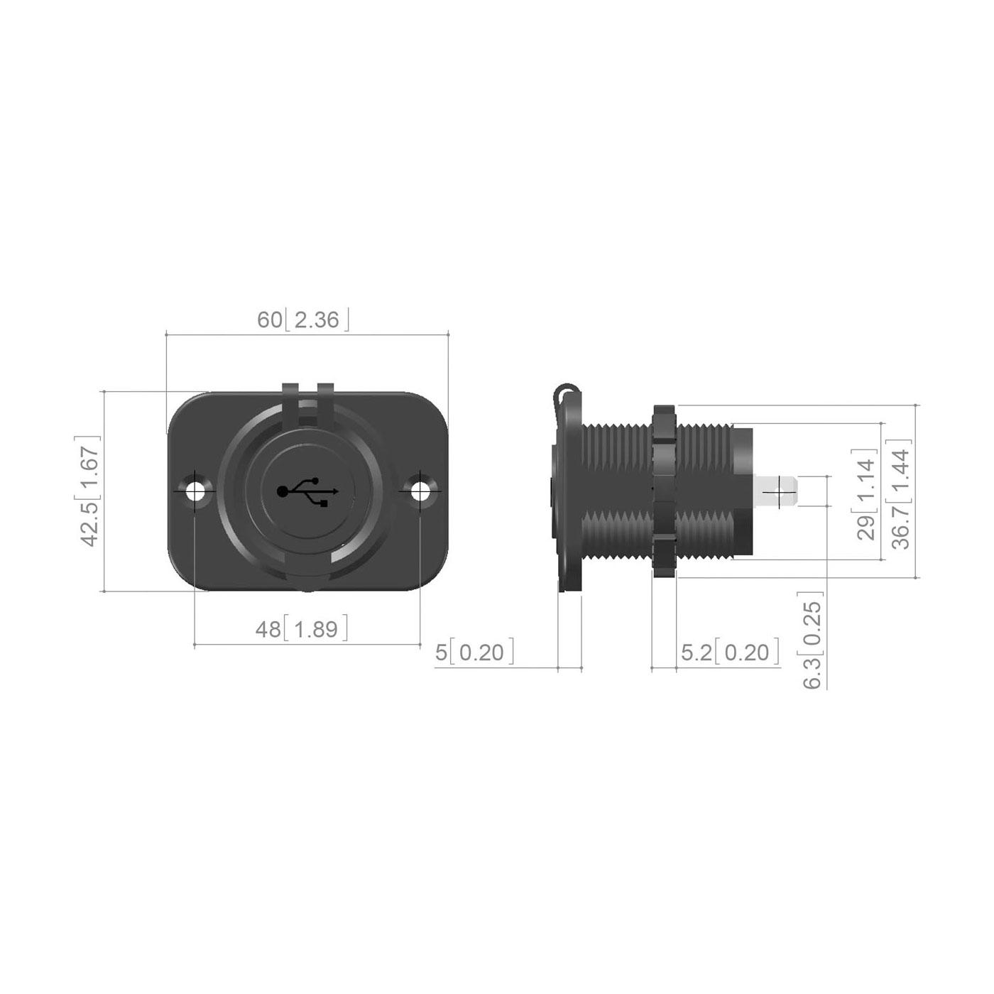 12-V-Universal-Einbau-Doppel-USB-Steckdose für Wohnmobil -Bootsauto